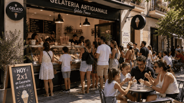 Heladería llena de clientes gracias a una estrategia de captación local